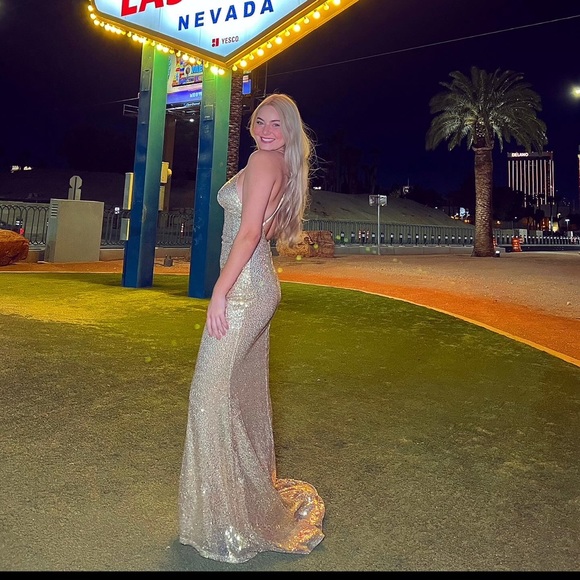 Gold Prom Pageant Dress - Picture 1 of 3